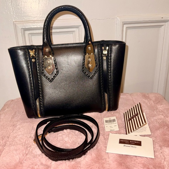 henri bendel Handbags - Henri Bendel A-List Black Leather Mini Satchel (NWT)